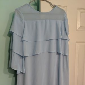 Farrow, blue layered dress
